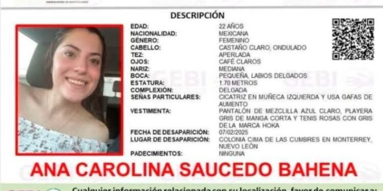 Ana Carolina es hallada sin vida, luego de tres días de desaparecida